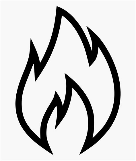 black and white flame outline