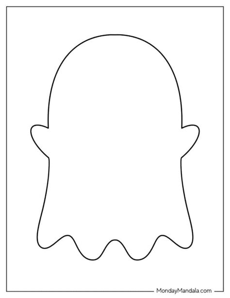 Black And White Ghost Simple Printable Outine