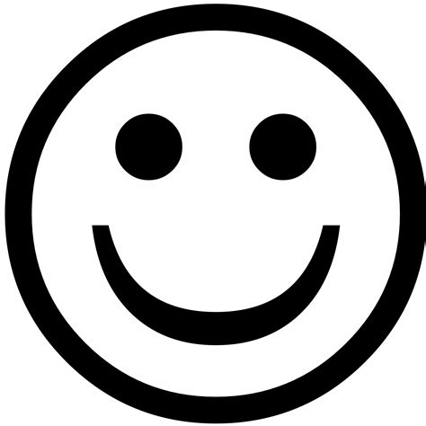 black and white happy emoji