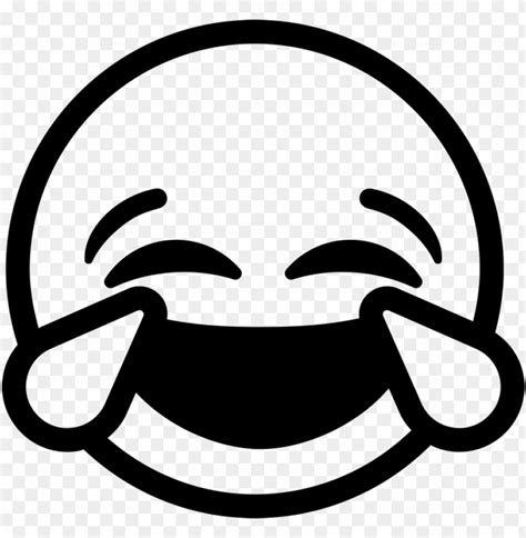 black and white laugh emoji