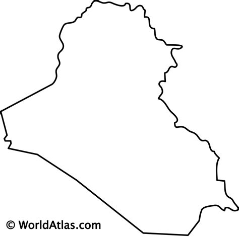 black and white map of iraq