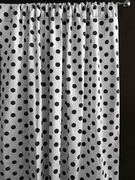 black and white polka dot window valance