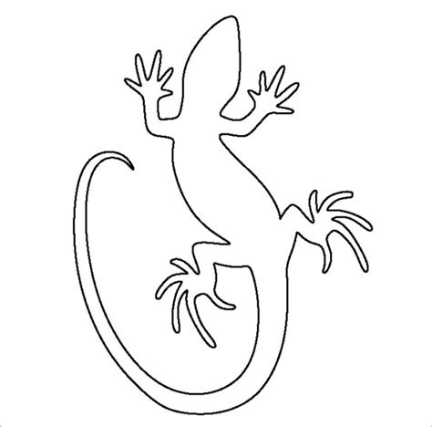 Black And White Printable Lizard Template