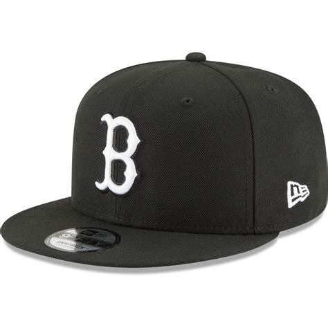 black and white red sox hat