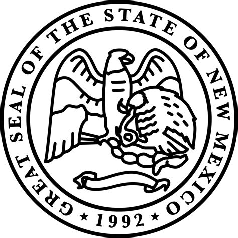 black and white state seal