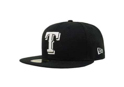 black and white texas rangers hat