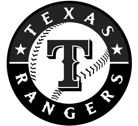 black and white texas rangers logo