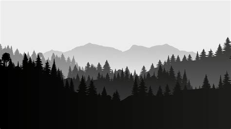 Black And White Vector Landscape