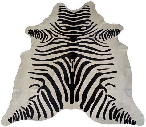 black and white zebra cowhide rug