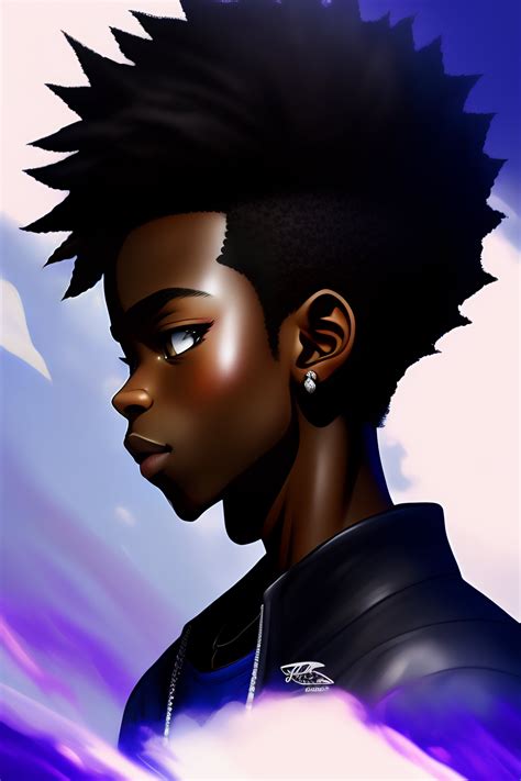 black anime boy
