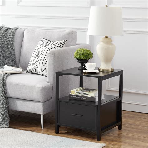 Black Bedroom End Table