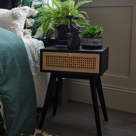 Black Bedside Table B M