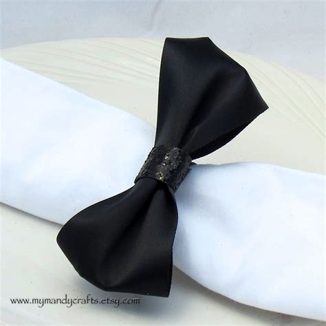 black bow tie napkin rings