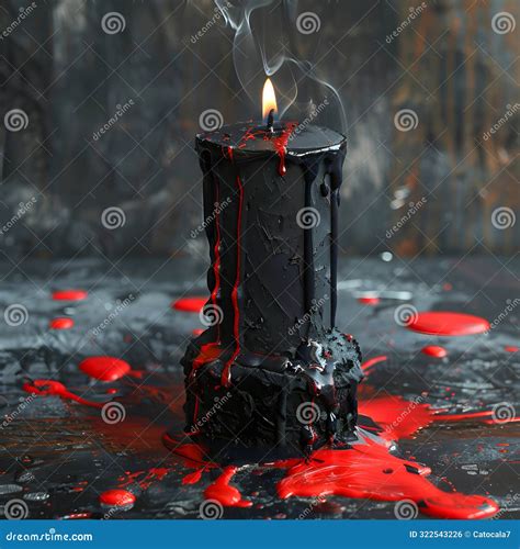Black Candle With Red Inside