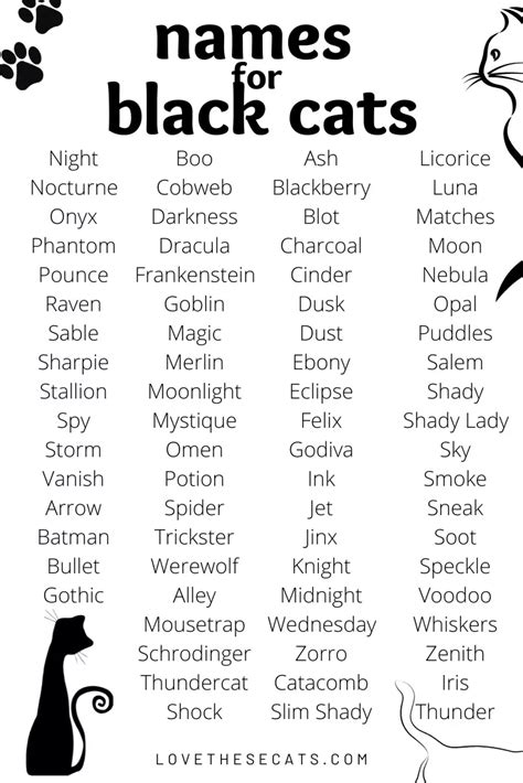 black cat names and meanings