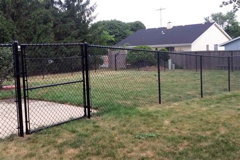 black chain link fence installed