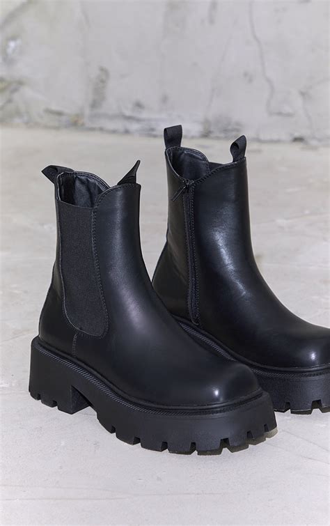 black chelsea boots women platform