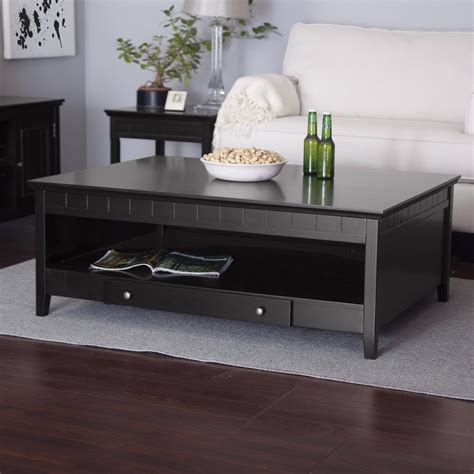 Black Coffee Table With Storage Baskets