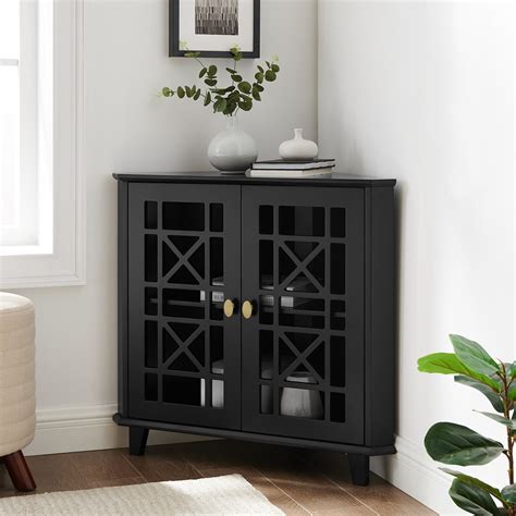 Stylish and Versatile Black Corner Cabinets - Perfect for Any Room