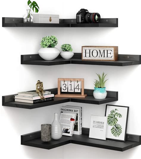 Black Corner Floating Shelves