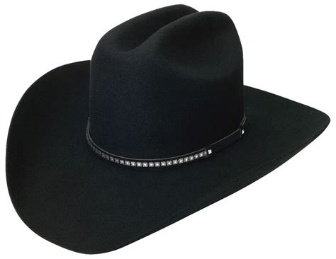 black cowboy hat with silver band