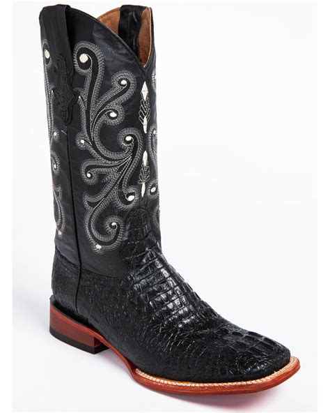 black croc cowboy boots