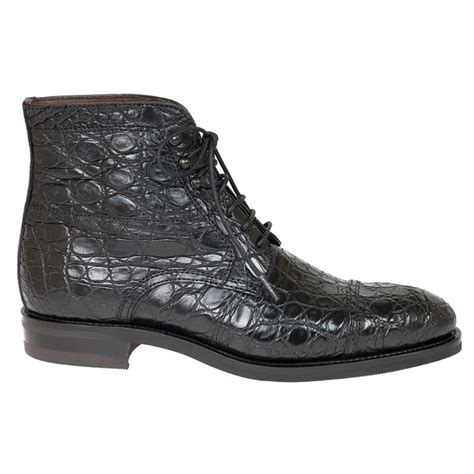 black crocodile ankle boots