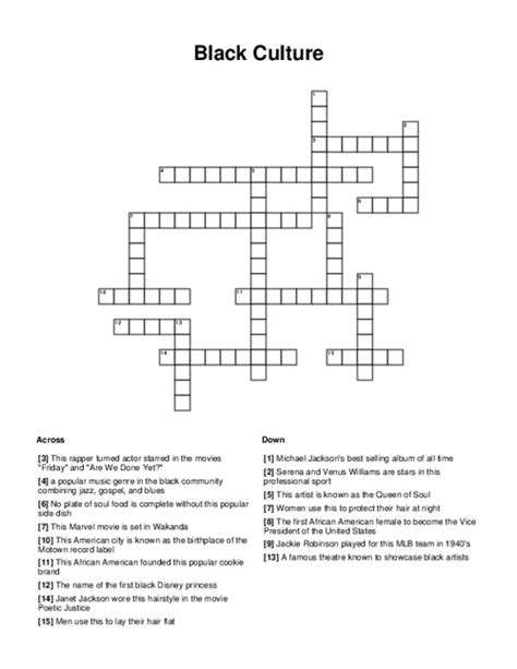 black crossword puzzles