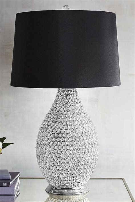 black crystal bead table lamp