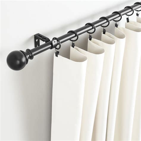 black curtain rods with glass finials