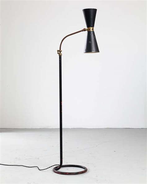 black double cone floor lamp base