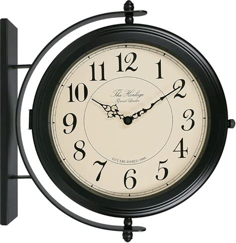 Black Double Sided Wall Clock