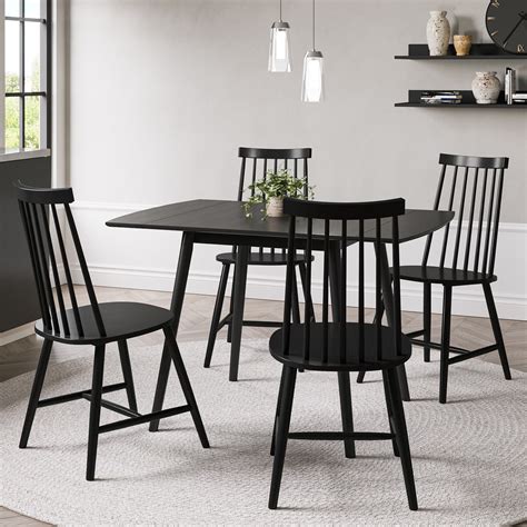 Black Drop Leaf Dining Table And Chairs