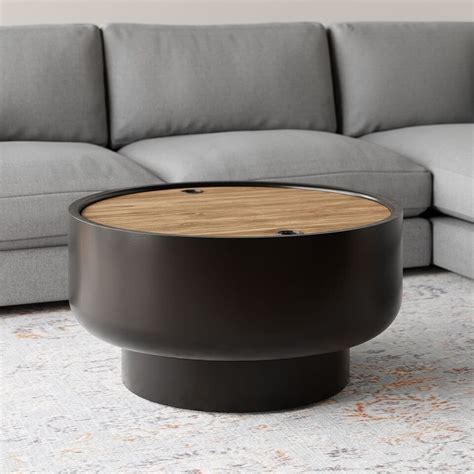 Black Drum Coffee Table With Storage