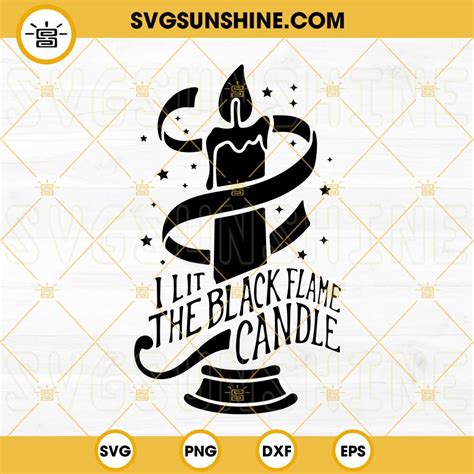 black flame candle svg