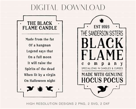 Black Flame Spell Printable