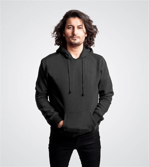 black fleece pullover hoodie