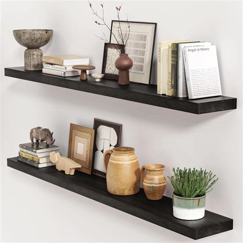 Black Floating Shelves Large