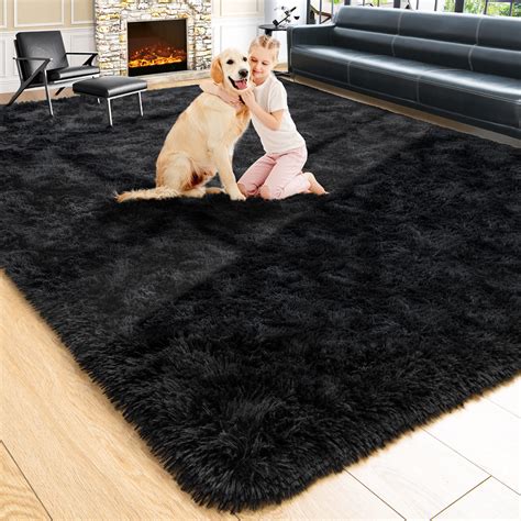 Black Fluffy Carpet
