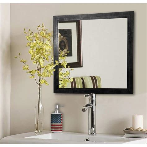 black frame bathroom vanity mirror