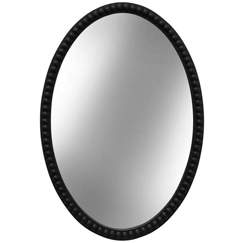 black framed oval wall mirror