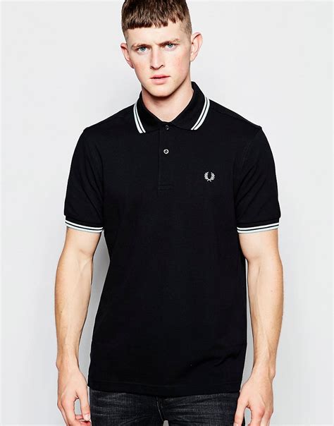 black fred perry shirt
