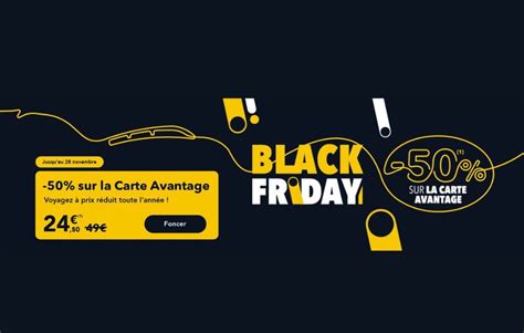 SNCF Black Friday profitez des cartes avantages à 25€ au lieu de 49