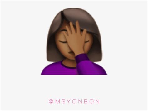 black girl hand over face emoji