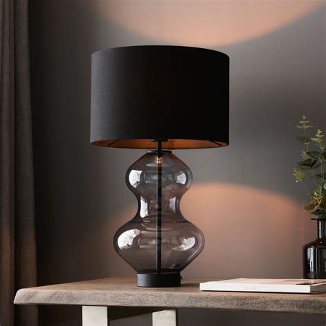 Nord Retro Square Black & Glass Lamp Table at Smiths The Rink