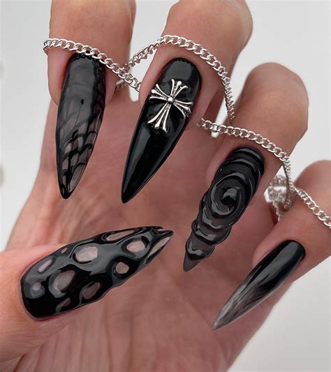 black goth nail designs
