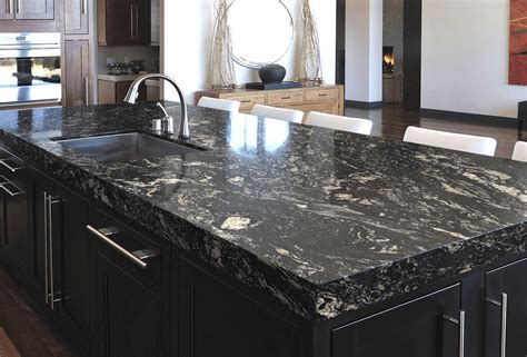 black granite kitchen counter
