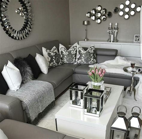 home.furnitureanddecorny.com:black grey and silver living room