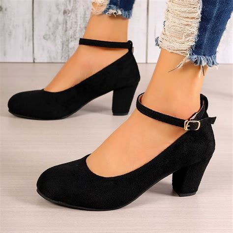 Black Heels Pumps Closed Toe