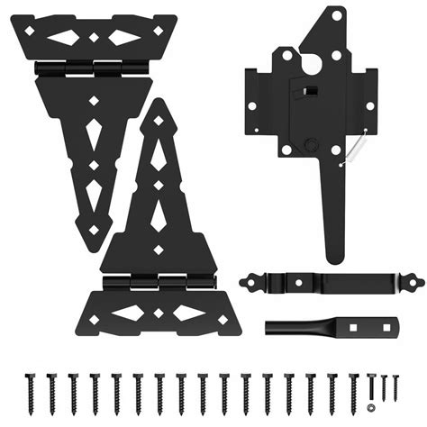 Black Hinge And Latch Set